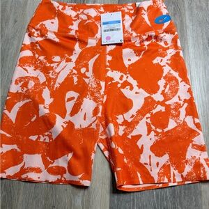 Nike Orange & White Patterned Women's Training Shorts